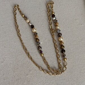 Brighton Gold and Pearl Chain Necklace